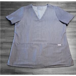 FIGS Casma Scrub Top Women’s Large Graphite 3-Pocket EUC